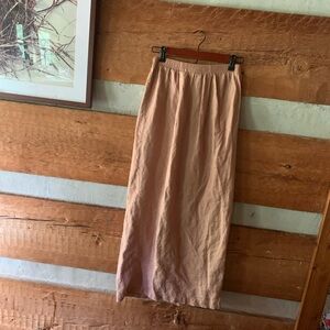 CTC Linens Small peach pink lagenlook cottagecore earthy maxi long skirt linen